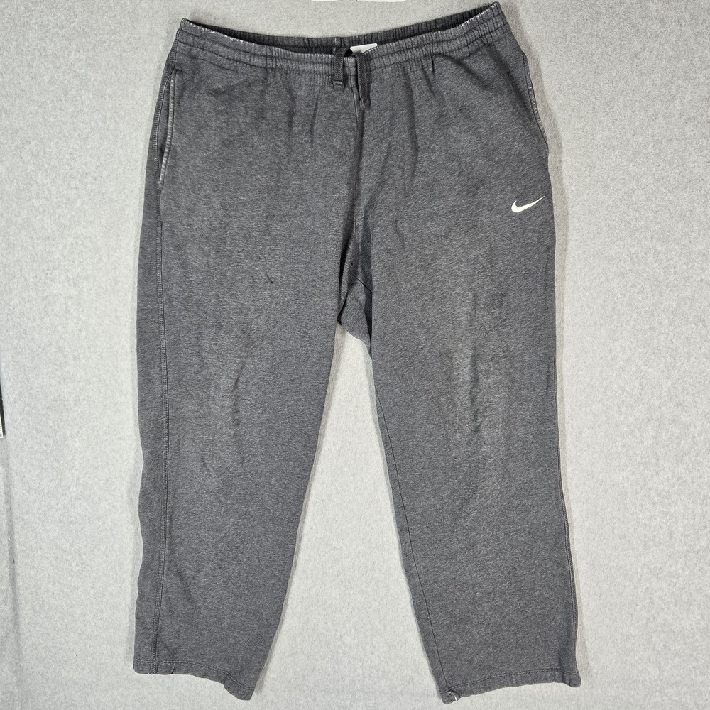 Nike Men Activewear Pants XL Gray Sweatpants Fleece Logo 29" Inseam READ